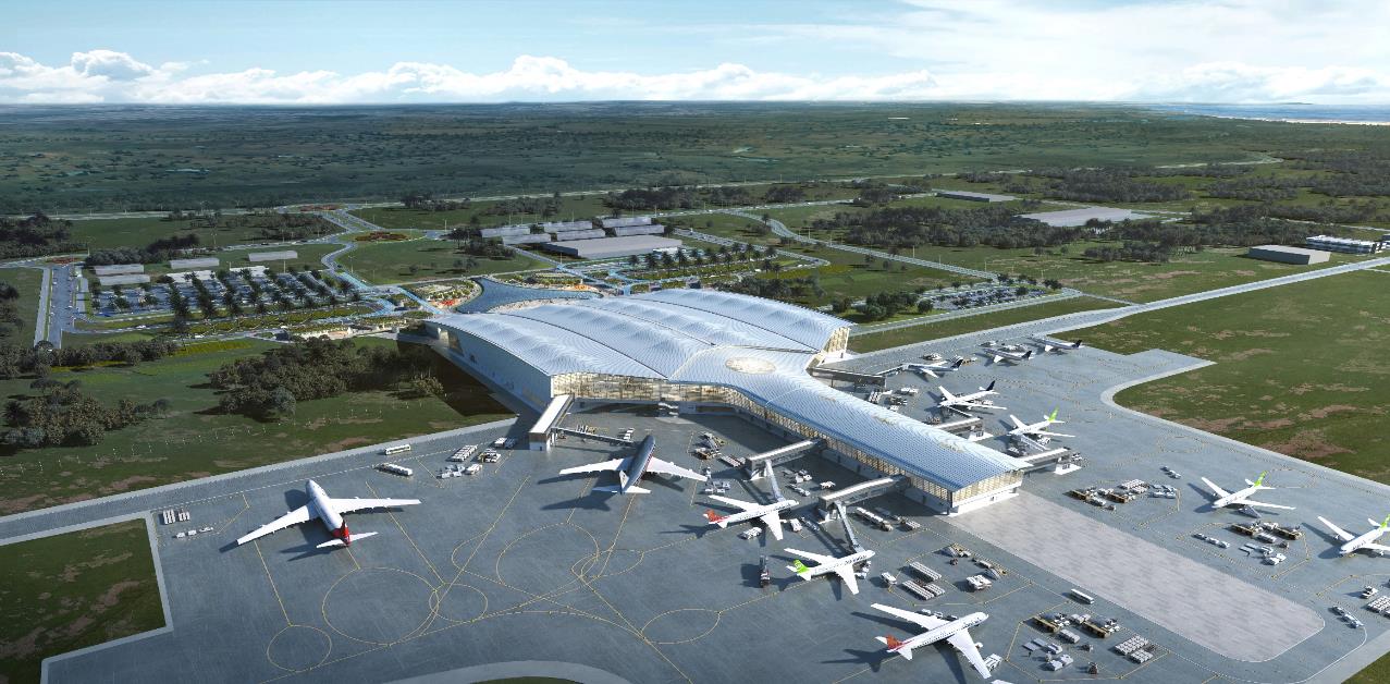 Render of Bhogapuram Airport Aerial View